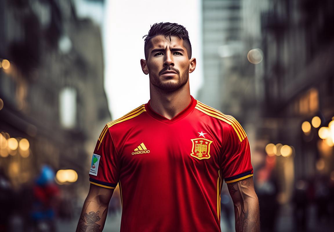 Camiseta Oficial Sergio Ramos España Mizuno con Descuento