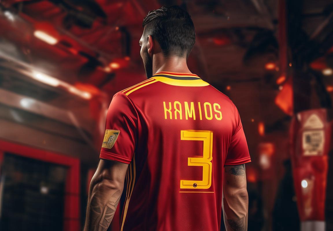 Camiseta Oficial Sergio Ramos España Mizuno con Descuento